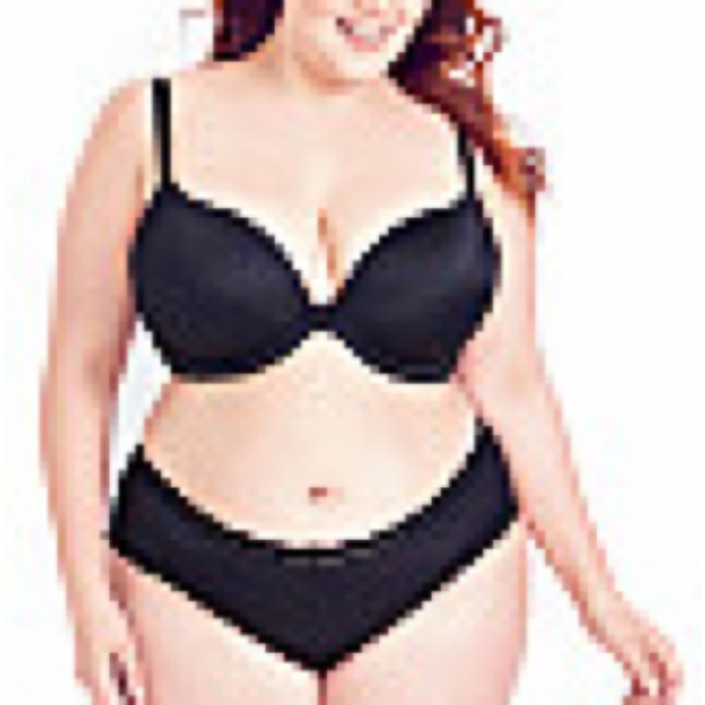 Hips & Curves Black Plunge Bra 40 B